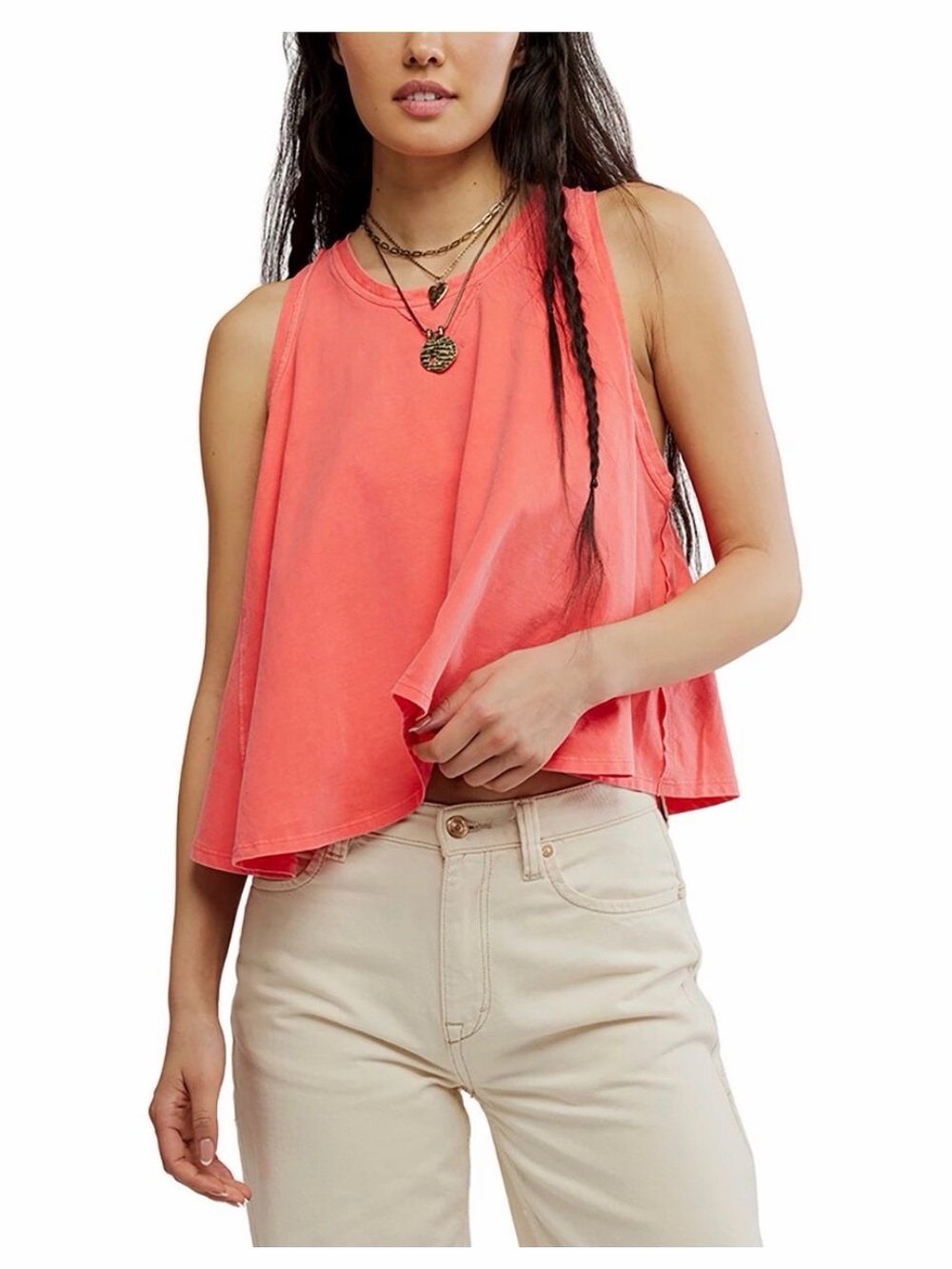 Free People We The Free Hialeah Tee in Radiant Watermelon